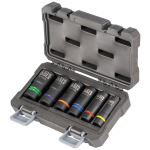 Klein Tools 2-In-1 Slotted Impact Socket Set, 12-Point, 6-Piece 66090